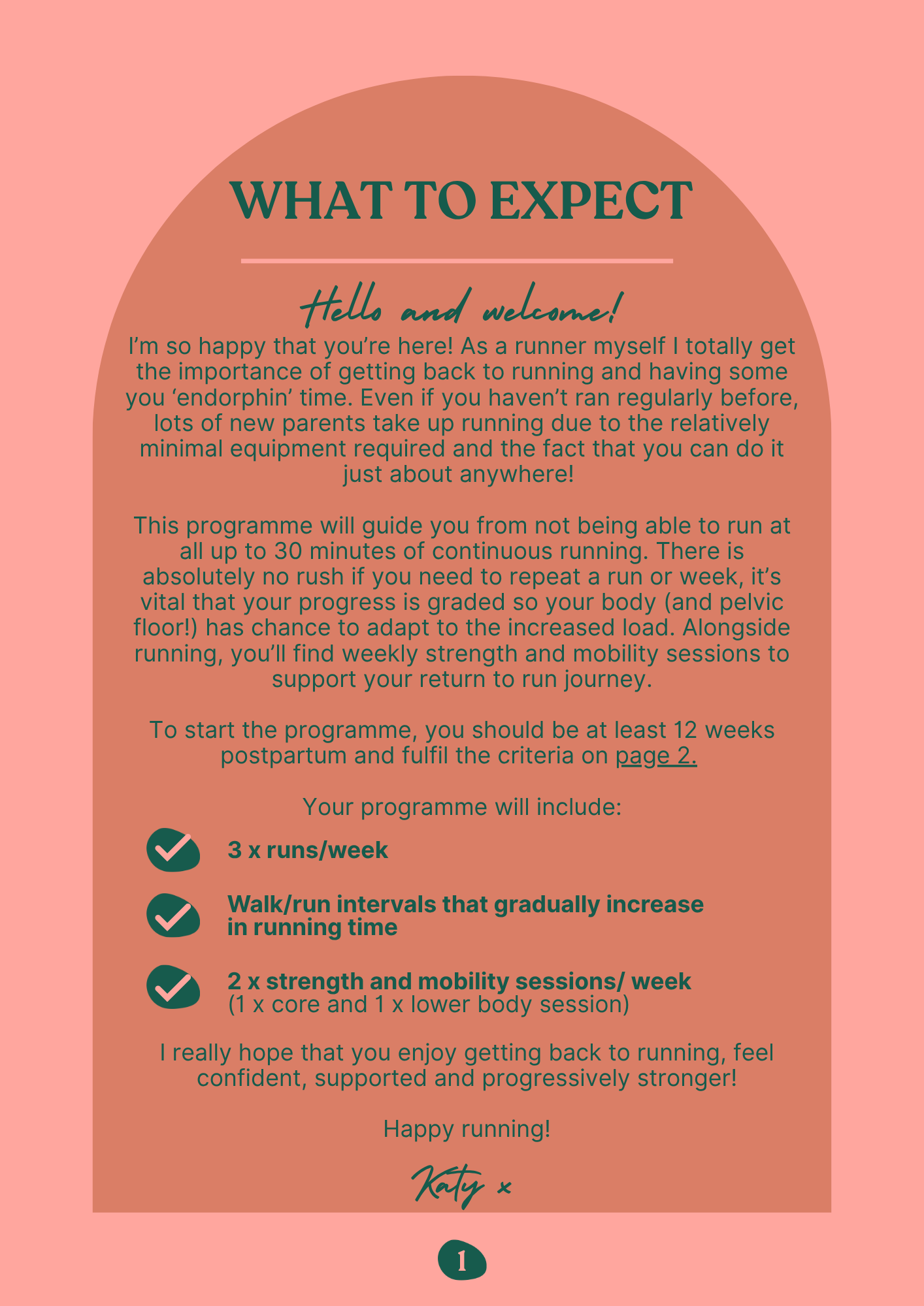 8 week postnatal return to run programme