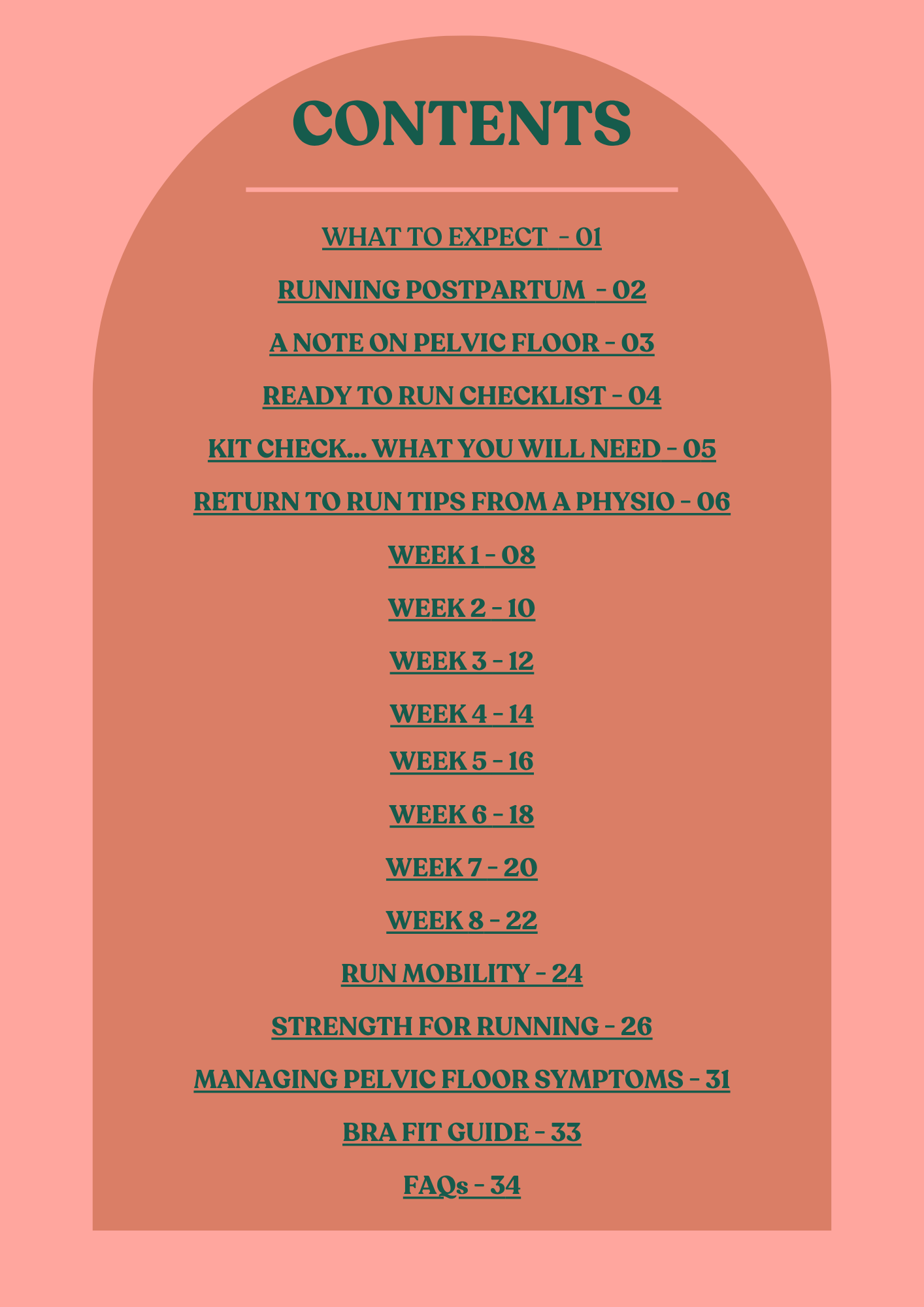 8 week postnatal return to run programme